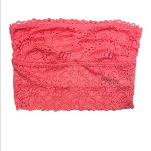 NWOT aerie Coral Longline Strapless Lace Bralette